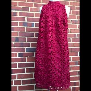 Ann Taylor Floral Mock Neck Lace Dress - Sz 00